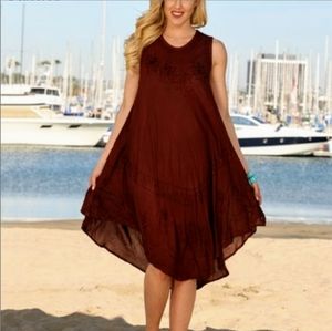 NEW Chocolate Brown Summer Swing Dress Free Size